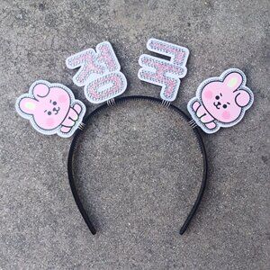 Jungkook BTS Headband KPOP Rhinestone Hair Banner Hangul Name Handmade